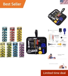 Kit de reparación de reloj de herramientas todo en uno 70 celdas de botón alcalinas surtidas y 147 - Imagen 1 de 10