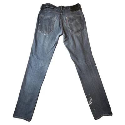 Levis 511 Mens Jeans 30x32 Medium Wash Distressed Grunge Thrashed Paint Stained - Image 1 of 4