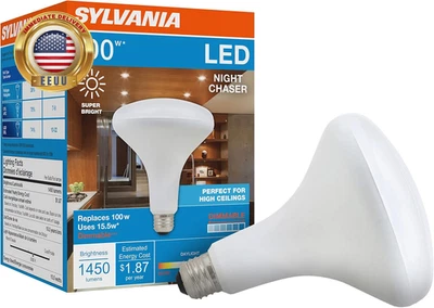Sylvania Night Chaser Bombilla LED BR30, 100W = 15,5W, Regulable, 10 Años, Super Foto 1 de 4