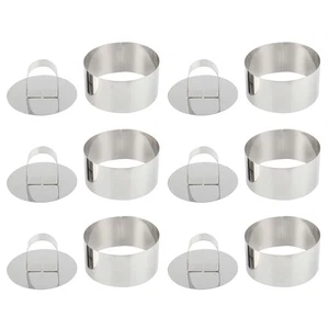 4 Pezzi Stampo per Mousse in Acciaio Inox Strumento per Fare Torte Forniture da Forno - Foto 1 di 12