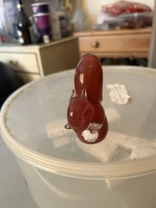Rare Brown And White Langham Glass Squirrel Not Signed - Picture 1 of 6