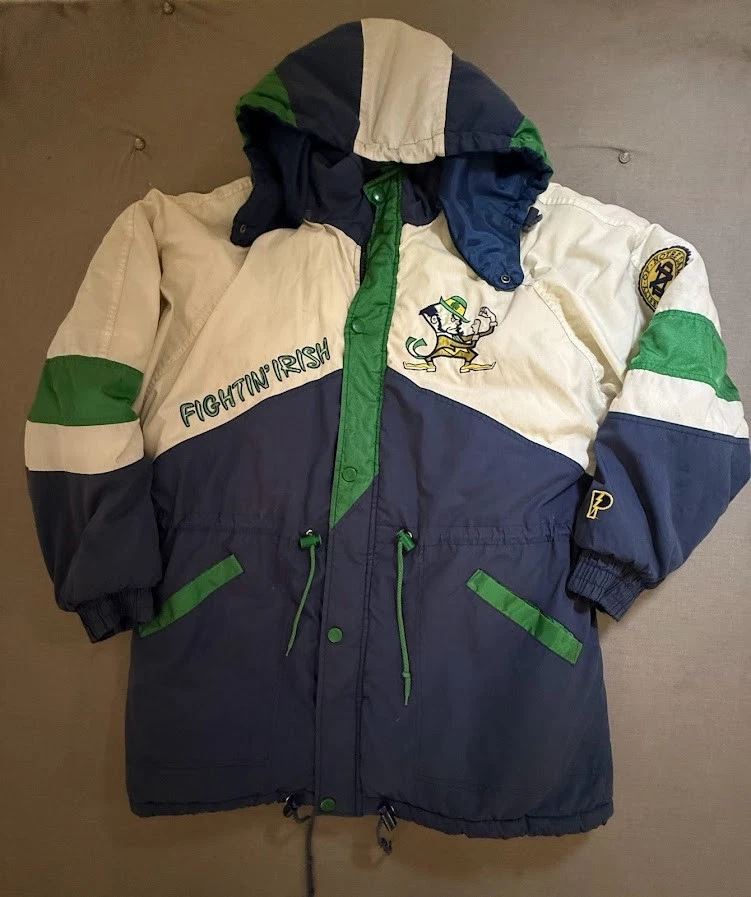 Vintage Notre Dame Fighting Irish Pro Player Jacket Adult Large Zip Long 90s. - Image 1 of 4