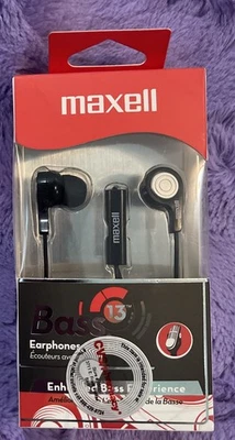 Auriculares bajos Maxell B-13 con micrófono cable negro 52" 199621 Foto 1 de 2
