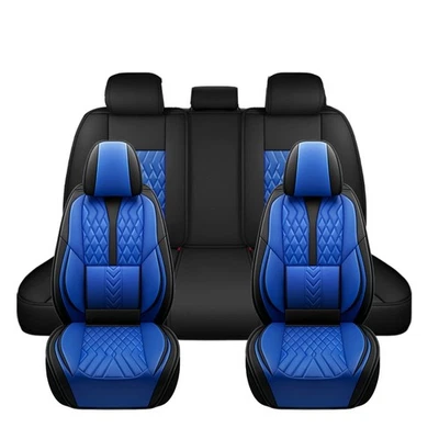 For Cadillac Deluxe Leather Car Seat Cover Front Rear Full Set 5-Seat Protector - Image 1 of 4