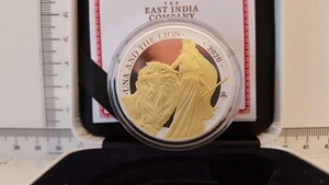 2020 Una & the Lion St Helena 1oz Gold-Plated Silver Proof Coin LOW COA 003/500 - Picture 1 of 4