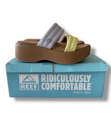 Reef Lofty Lux Hi Platform Sandals Color Meringue Pastel Suede Women’s Size 7 - Image 1 of 4