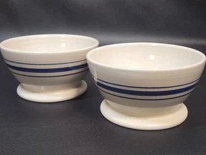 Blue Bell Milchkännchen Eiscreme Keramik Schüsseln 2er Set handgedrechselt Made USA - Bild 1 von 6
