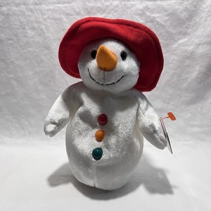 TY Beanie Baby CHILLIN the Snowman Vintage Ty Beanie Babies Stuffed Animal Toy - Picture 1 of 3