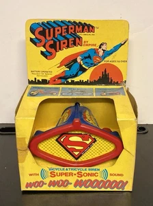 Empire Toys 1978 - Sirena de bicicleta Superman con sonido Super-Sonic. Nuevo - sin usar, en caja - Imagen 1 de 3