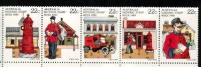 AUSTRALIA 1980 sello semana tira MUH Foto 1 de 2