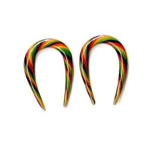 PYREX GLASS 8G (3MM) RASTA TALONS PLUGS SPIRALS - Picture 1 of 1