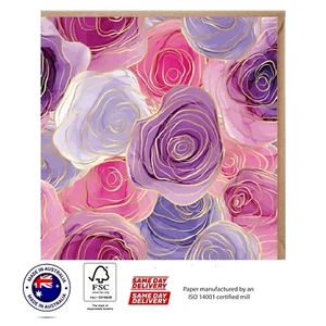 Tarjeta de felicitación abstracta rosa azul y púrpura - conjunto abstracto de Australian Designs - Imagen 1 de 3