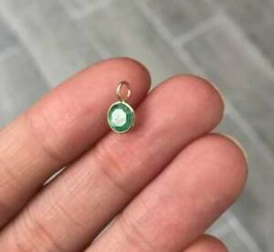 Natural Green Emerald Round Cut 925 Silver Gemstone Pendant