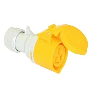 Trailing Socket 32 Amp 3 Pin 110V Coupler Yellow Site Ceeform IP44 Outdoor PCE - Picture 1 of 5