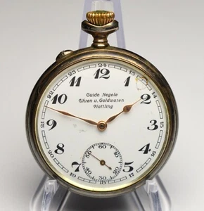 900 SILVER JUNGHANS GUIDO NEGELE GERMANY MECHANICAL POCKET WATCH - Picture 1 of 10
