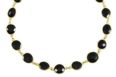 Conjunto de bisel de collar de ónix negro cadena grande placa de relleno de oro de 14 k 26 pulgadas clásico Foto 1 de 3