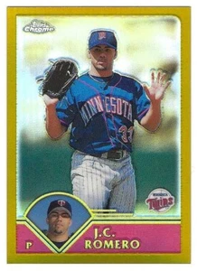 2003 Topps Chrome Gold Refractor #360 J.C. Romero Minnesota Twins ###/449 BV $6 - Bild 1 von 1