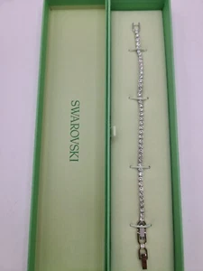 Swarovski - Matrix Tennis bracelet - Round cut, White, Rhodium plated  Size 7.5" - Picture 1 of 6