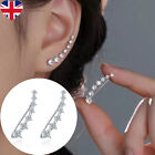 7 Crystals Ear Cuffs Hoop Climber 925 Sterling Silver Earrings Hypoallergenic Uk