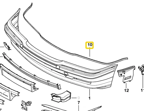Junta parachoques delantero bmw serie 7 e-38 Foto 1 de 1