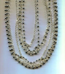 Majestic multi strand Faux Pearl Silver Necklace nib - Picture 1 of 2