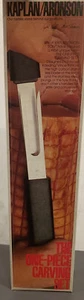 KAPLAN ARONSON One Piece Nesting Carving Set Knife Fork Black Handle - Picture 1 of 1