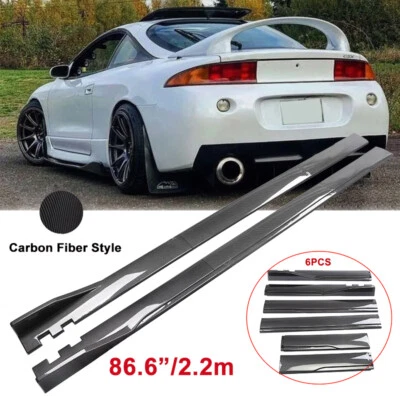 86.6” Carbon Style Side Skirts Splitter Rocker Lip For Mitsubishi Eclipse GSX 2G Foto 1 de 4
