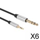 6X 3.5mm to 6.35mm Audio Cable Headphone Adapter for Guitar Cellphone Speaker