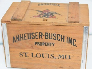 Anheuser-Busch Inc Budweiser Wooden Crate Box Famous Beer Case 1/3 Scale - Picture 1 of 9