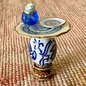 Pat Tyler Table Small Decorated Dressed HALF INCH 1:24  1/2" Scale ok 2273 - Picture 1 of 5