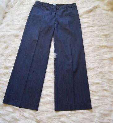 Barneys New York CO-OP Women Gray Dress Pants Size 8 Striped Cotton Blend Slacks - Image 1 of 4