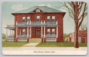 Postcard Elks Home Tipton Indiana - Picture 1 of 2