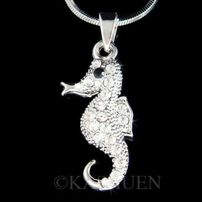 Cavalluccio Marino ~ Spiaggia Matrimonio IN Swarovski Cristallo Oceano Collana - Immagine 1 di 2