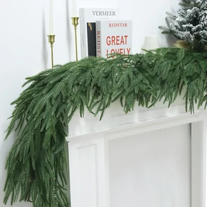 2 Pcs 6 Ft Real Touch Pine Garland Realistic Artificial Greenery Indoor Outdoor - Picture 1 of 12