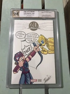 Sketch Cover Comic Art. Age Of Ultron 1 Signed And PGX Graded - Picture 1 of 1