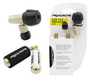 Ryder CO2 Tyre Inflator Kit 2x Canisters Bicycle Kit Presta/Schrader Valves - Picture 1 of 59