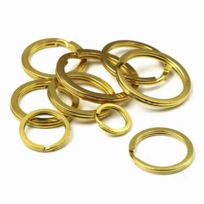 Llavero de latón retro Anillos divididos Llavero plano 15/20/25/30/35mm Llavero de coche de bucle Foto 1 de 4