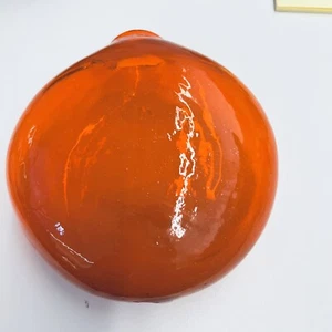 Orange Crate & Barrel Hand Blown Studio Art Glass Wall Pocket Flower Vase 7” - Picture 1 of 11