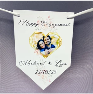 Personalised Engagement Bunting Cute Banner Photo - Picture 1 of 2