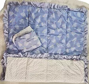 Set 2 lenzuola e piumone vintage Gymboree reversibile blu culla oche e stelle - Foto 1 di 6