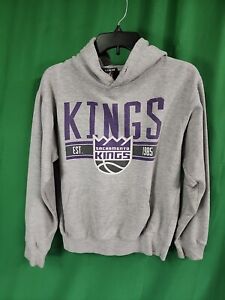 Sacramento Kings Grey Pullover Hoodie Sz Large Youth 14/16 Faded