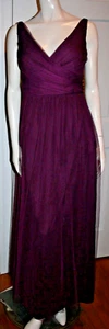 Jenny Yoo Collection Double V-Neck Crossover Purple Long Dress Damaged 10 - Picture 1 of 16