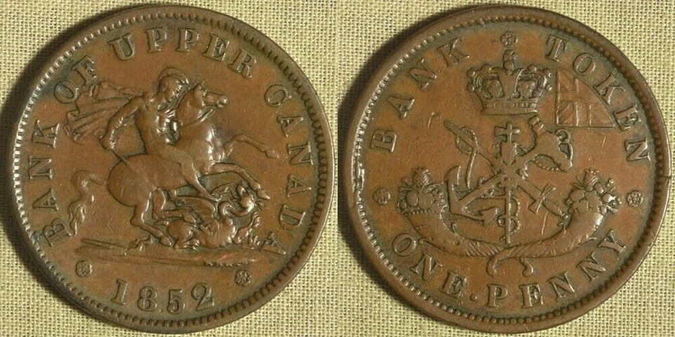 Error: Upper Canada, 1P 1852 Rim Crack, Die Chip K9 Rev. IREC758 - Image 1 of 1