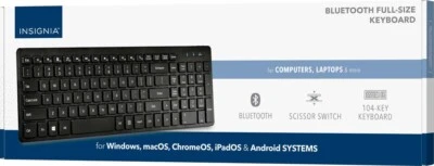 Insignia- Full-size Bluetooth Scissor Switch Keyboard - Black - Image 1 of 2