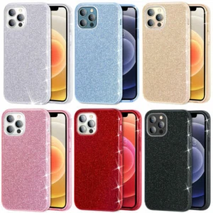 CUSTODIA GLITTER STRASS COVER per APPLE IPHONE 7 8 11 X 12 13 +PELLICOLA VETRO - Foto 1 di 11