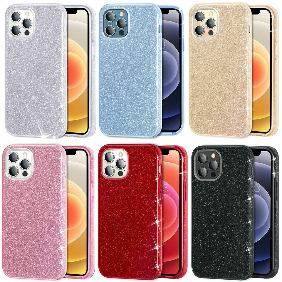 CUSTODIA GLITTER STRASS COVER per APPLE IPHONE 7 8 11 X 12 13 +PELLICOLA VETRO - Immagine 1 di 4