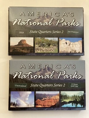 2018 National Parks Qtrs, SERIES 2, UNCIRC & GOLD LAYERED, S F MINT, 2 lenses - Image 1 of 4