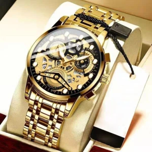 New Waterproof Men's Watch Stainless Steel Quartz Luminous Classic Watches - Picture 1 of 14