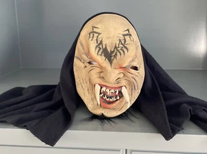 Be Something Studio Scary Halloween Mask Creepy Fangs BSS Pullover Hood Vtg - Picture 1 of 10