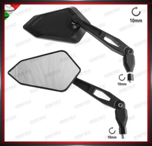 SPECCHIETTI MOTO SCOOTER NAKED CUSTOM PER MANUBRIO NERO M10 REGOLABILI DX + SX - Imagen 1 de 4